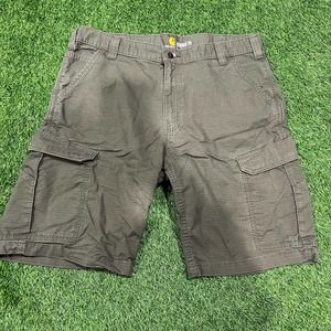 Mens Carhartt Relaxed Fit Brown Work Shorts